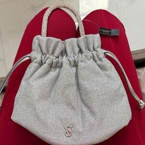 Victoria's Secret Silver Drawstring Bag